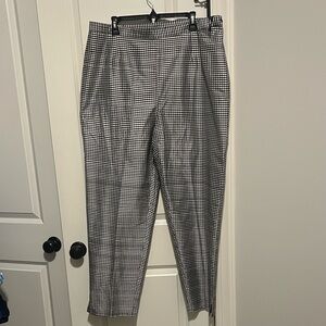 100% silk Women’s Plus Vintage Nira Nira Black & White gingham Pants 1X